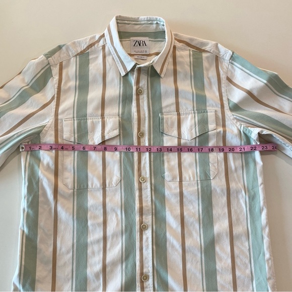Zara Striped Button Down Long Sleeve Shirt - Picture 5 of 6